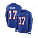 Nike Buffalo Bills #17 Josh Allen Limited Royal Blue Therma Long Sleeve NFL Jersey