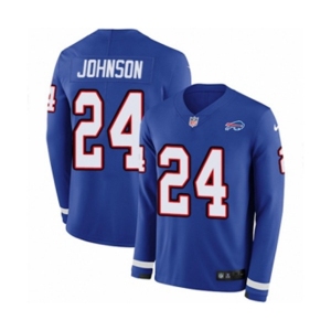 Nike Buffalo Bills #24 Taron Johnson Limited Royal Blue Therma Long Sleeve NFL Jersey