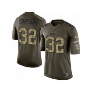Nike Buffalo Bills #32 O. J. Simpson Green Men Stitched NFL Limited Salute To Service Jersey