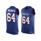 Nike Buffalo Bills #64 Richie Incognito Royal Blue Team Color Men's Stitched NFL Limited Tank Top Jersey