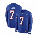 Nike Buffalo Bills #7 Doug Flutie Limited Royal Blue Therma Long Sleeve NFL Jersey