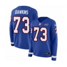 Nike Buffalo Bills #73 Dion Dawkins Limited Royal Blue Therma Long Sleeve NFL Jersey