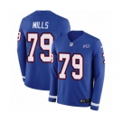 Nike Buffalo Bills #79 Jordan Mills Limited Royal Blue Therma Long Sleeve NFL Jersey