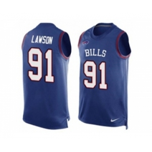 Nike Buffalo Bills #91 Manny Lawson Royal Blue Team Color Men's Stitched NFL Limited Tank Top Jersey
