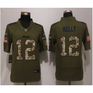 nike nfl jerseys buffalo bills #12 jim kelly army green[nike Limited Salute To Service]