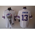 nike nfl jerseys buffalo bills #13 johnson white[helmet tri-blend limited]