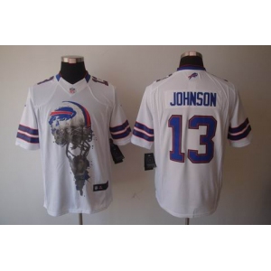 nike nfl jerseys buffalo bills #13 johnson white[helmet tri-blend limited]