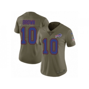 Women Nike Buffalo Bills #10 Corey Brown Limited Olive 2017 Salute to Service NFL Jersey