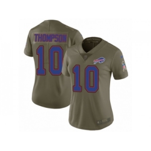 Women Nike Buffalo Bills #10 Deonte Thompson Limited Olive 2017 Salute to Service NFL Jersey