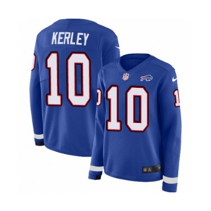 Women Nike Buffalo Bills #10 Jeremy Kerley Limited Royal Blue Therma Long Sleeve NFL Jersey