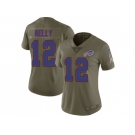 Women Nike Buffalo Bills #12 Jim Kelly Olive Stitched NFL Limited 2017 Salute to Service Jersey