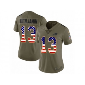 Women Nike Buffalo Bills #13 Kelvin Benjamin Limited Olive USA Flag 2017 Salute to Service NFL Jersey