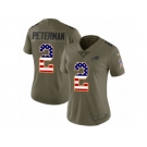 Women Nike Buffalo Bills #2 Nathan Peterman Limited Olive USA Flag 2017 Salute to Service NFL Jersey