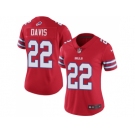 Women Nike Buffalo Bills #22 Vontae Davis Red Stitched NFL Limited Rush Jersey