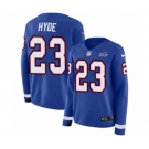 Women Nike Buffalo Bills #23 Micah Hyde Limited Royal Blue Therma Long Sleeve NFL Jersey