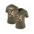 Women Nike Buffalo Bills #24 Leonard Johnson Limited Olive Gold 2017 Salute to Service NFL Jersey