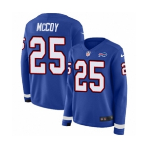 Women Nike Buffalo Bills #25 LeSean McCoy Limited Royal Blue Therma Long Sleeve NFL Jersey