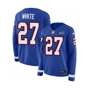 Women Nike Buffalo Bills #27 Tre'Davious White Limited Royal Blue Therma Long Sleeve NFL Jersey