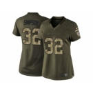 Women Nike Buffalo Bills #32 O. J. Simpson Green Stitched NFL Limited Salute to Service Jersey