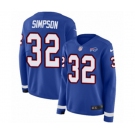 Women Nike Buffalo Bills #32 O. J. Simpson Limited Royal Blue Therma Long Sleeve NFL Jersey