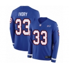 Women Nike Buffalo Bills #33 Chris Ivory Limited Royal Blue Therma Long Sleeve NFL Jersey