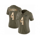 Women Nike Buffalo Bills #4 Stephen Hauschka Limited Olive Gold 2017 Salute to Service NFL Jersey