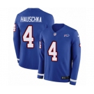 Women Nike Buffalo Bills #4 Stephen Hauschka Limited Royal Blue Therma Long Sleeve NFL Jersey