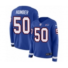 Women Nike Buffalo Bills #50 Ramon Humber Limited Royal Blue Therma Long Sleeve NFL Jersey