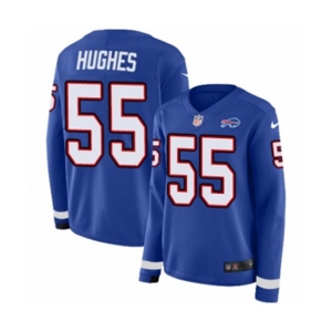 Women Nike Buffalo Bills #55 Jerry Hughes Limited Royal Blue Therma Long Sleeve NFL Jersey