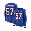 Women Nike Buffalo Bills #57 Lorenzo Alexander Limited Royal Blue Therma Long Sleeve NFL Jersey