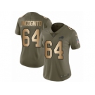 Women Nike Buffalo Bills #64 Richie Incognito Limited Olive Gold 2017 Salute to Service NFL Jersey