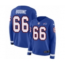 Women Nike Buffalo Bills #66 Russell Bodine Limited Royal Blue Therma Long Sleeve NFL Jersey