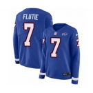 Women Nike Buffalo Bills #7 Doug Flutie Limited Royal Blue Therma Long Sleeve NFL Jersey