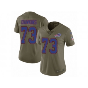 Women Nike Buffalo Bills #73 Dion Dawkins Limited Olive 2017 Salute to Service NFL Jersey