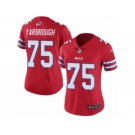 Women Nike Buffalo Bills #75 Eddie Yarbrough Limited Red Rush Vapor Untouchable NFL Jersey