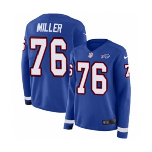 Women Nike Buffalo Bills #76 John Miller Limited Royal Blue Therma Long Sleeve NFL Jersey