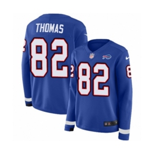 Women Nike Buffalo Bills #82 Logan Thomas Limited Royal Blue Therma Long Sleeve NFL Jersey