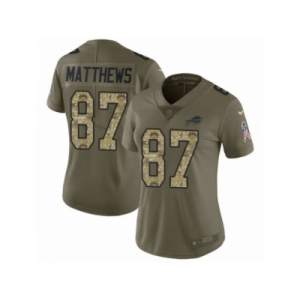 Women Nike Buffalo Bills #87 Jordan Matthews Limited Olive Camo 2017 Salute to Service NFL Jersey