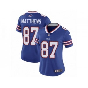 Women Nike Buffalo Bills #87 Jordan Matthews Royal Blue Team Color Vapor Untouchable Limited Player NFL Jersey