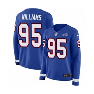Women Nike Buffalo Bills #95 Kyle Williams Limited Royal Blue Therma Long Sleeve NFL Jersey