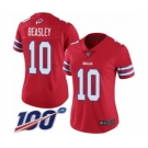 Women's Buffalo Bills #10 Cole Beasley Limited Red Rush Vapor Untouchable 100th Season Football Jersey