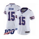 Women's Buffalo Bills #15 John Brown White Vapor Untouchable Limited Player 100th Season Football Jersey