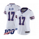 Women's Buffalo Bills #17 Josh Allen White Vapor Untouchable Limited Player 100th Season Football Jersey