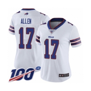 Women's Buffalo Bills #17 Josh Allen White Vapor Untouchable Limited Player 100th Season Football Jersey