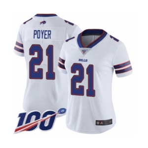 Women's Buffalo Bills #21 Jordan Poyer White Vapor Untouchable Limited Player 100th Season Football Jersey