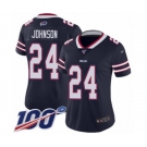 Women's Buffalo Bills #24 Taron Johnson Limited Navy Blue Inverted Legend 100th Season Football Jersey