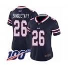 Women's Buffalo Bills #26 Devin Singletary Limited Navy Blue Inverted Legend 100th Season Football Jersey