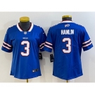 Women's Buffalo Bills #3 Damar Hamlin Blue 2022 Vapor Untouchable Stitched NFL Nike Limited Jersey