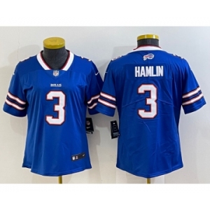 Women's Buffalo Bills #3 Damar Hamlin Blue 2022 Vapor Untouchable Stitched NFL Nike Limited Jersey