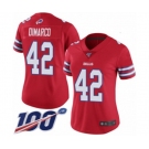 Women's Buffalo Bills #42 Patrick DiMarco Limited Red Rush Vapor Untouchable 100th Season Football Jersey